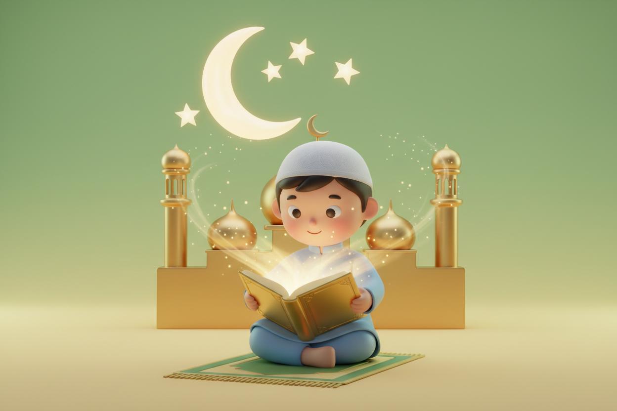 Child learning Quran online with one-on-one online Quran teacher